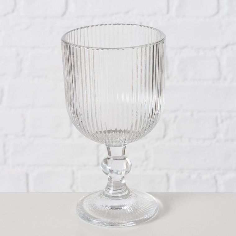 Boltze Home, kieliszek do wina z ryflowanego szkła, Rigano