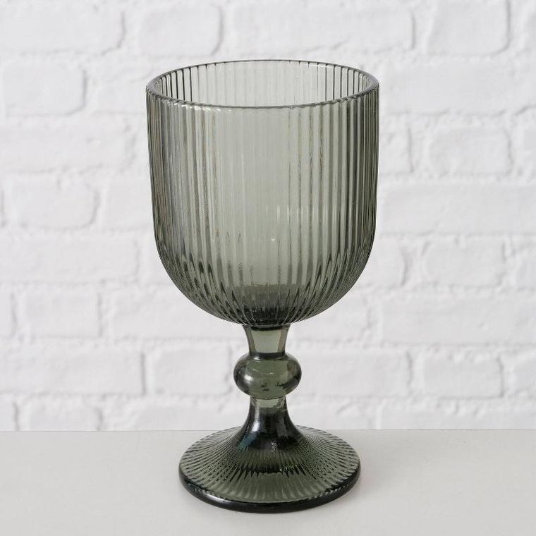 Boltze Home, kieliszek do wina z ryflowanego szkła, Rigano