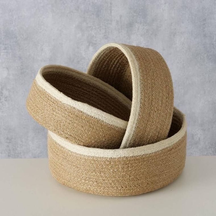 Boltze Home, kosze dekoracyjne Cunas, 3 szt., jutowe
