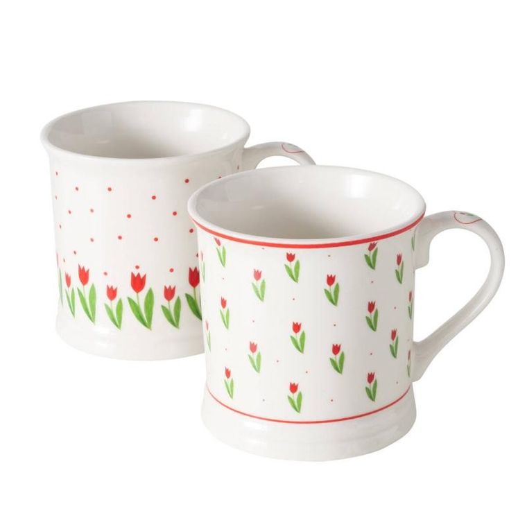 Boltze Home, kubek do kawy i herbaty, Danique, wzór w tulipany, 420 ml