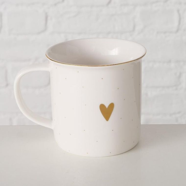 Boltze Home, kubek porcelanowy, ręcznie malowany, Dilara, 370 ml