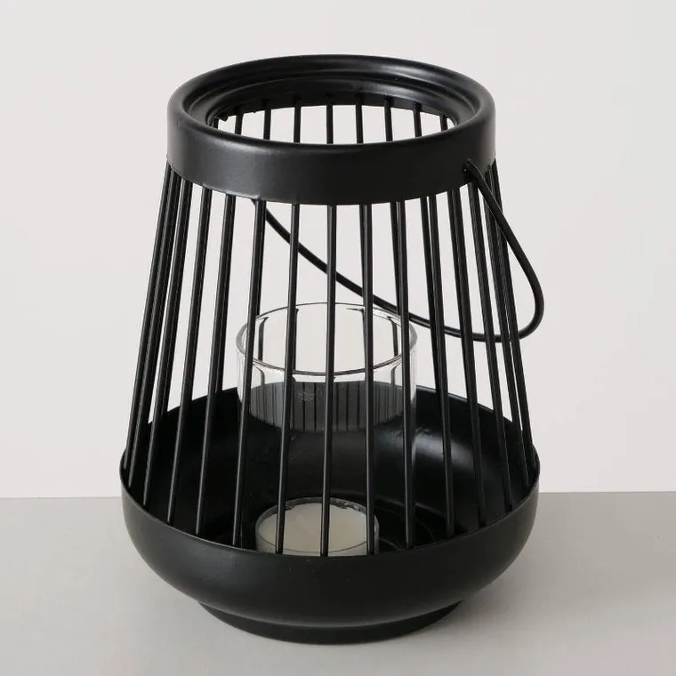 Boltze Home, lampion czarny, Hello, metalowy, 16 cm