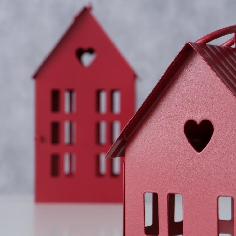 Boltze Home, lampion metalowy w kształcie domu, Alamo, 14 i 25 cm