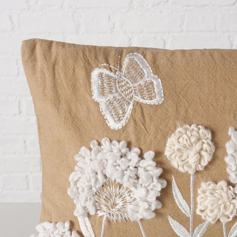 Boltze Home, Marielle, poduszka dekoracyjna w kwiatki, wyszywana, 49-29,3 cm