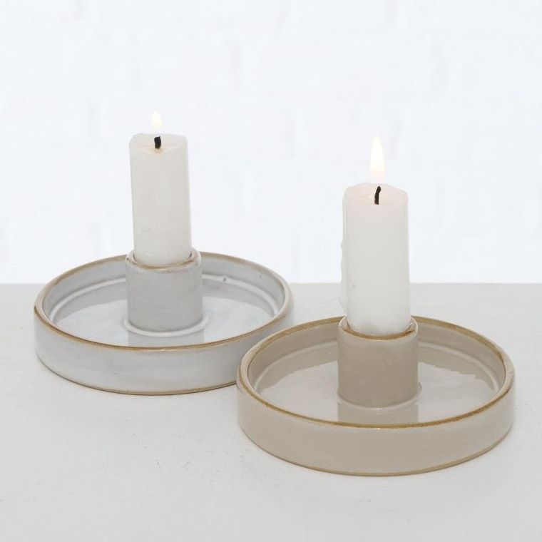 Boltze Home, Marima, okrągły świecznik porcelanowy, 4 cm