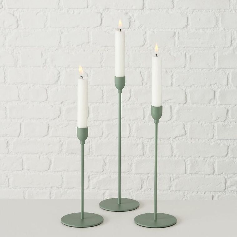 Boltze Home, metalowe świeczniki na świece obiadowe, Malte