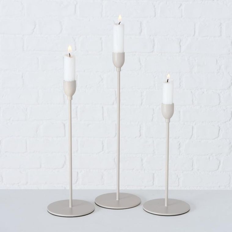 Boltze Home, metalowe świeczniki na świece obiadowe, Malte