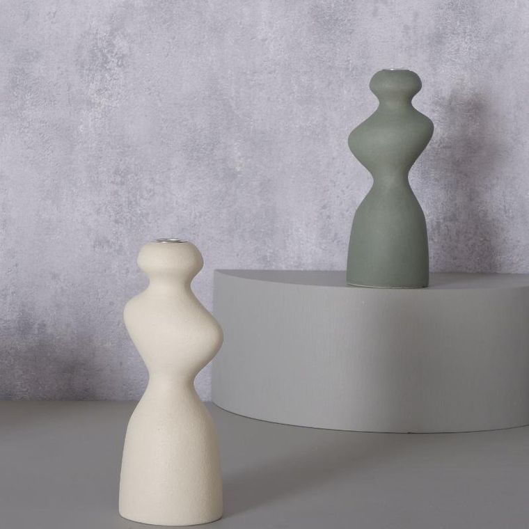 Boltze Home, Morana, świecznik ceramiczny o nieregularnym kształcie, 22 cm