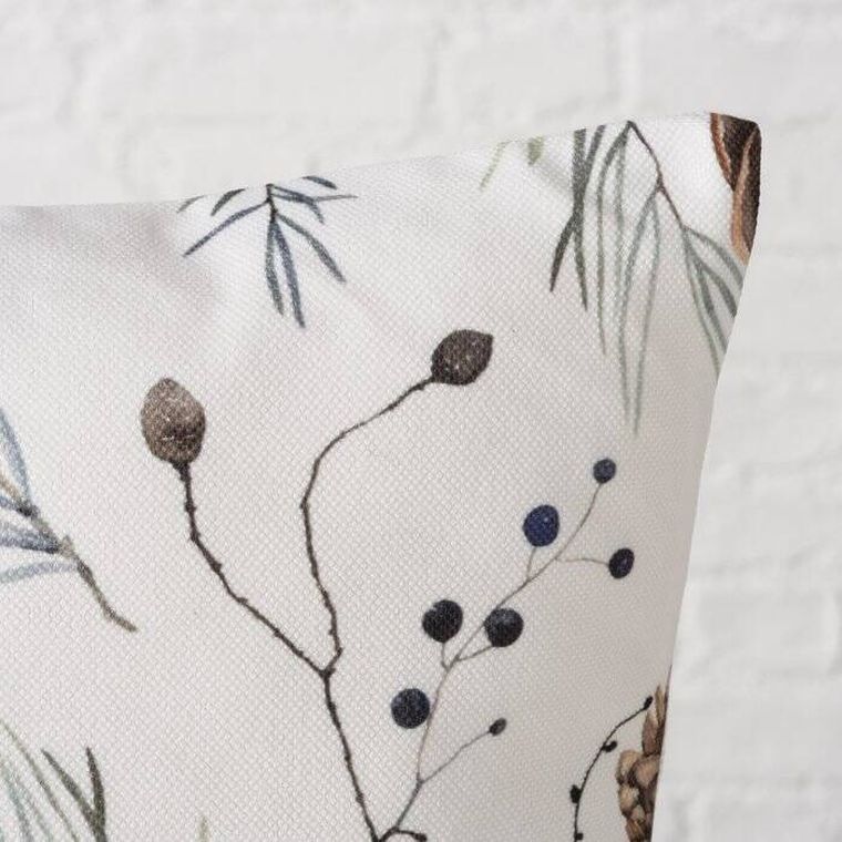 Boltze Home, Nordala, ozdobna poduszka z wzorem zimowych roślin, 45-45 cm