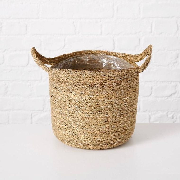 Boltze Home, osłonka na doniczki, pleciony kosz z trawy morskiej, David, 3 szt.