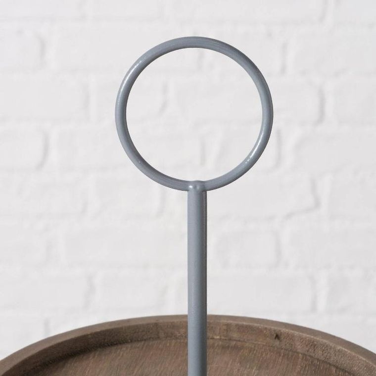 Boltze Home, patera dekoracyjna drewniana, Samina, dwa poziomy, wys. 35 cm