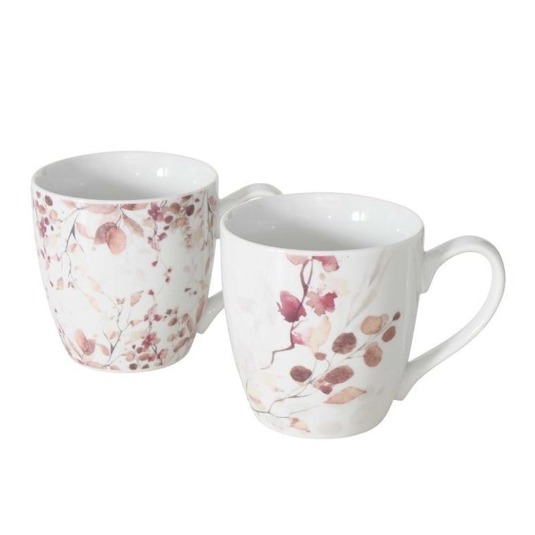 Boltze Home, porcelanowy kubek ze wzorem kwiatów, Bernada, 480 ml