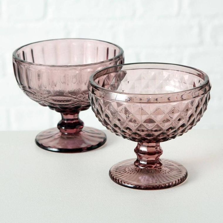 Boltze Home, pucharek do deserów i lodów, różowe szkło, Ø 12 cm