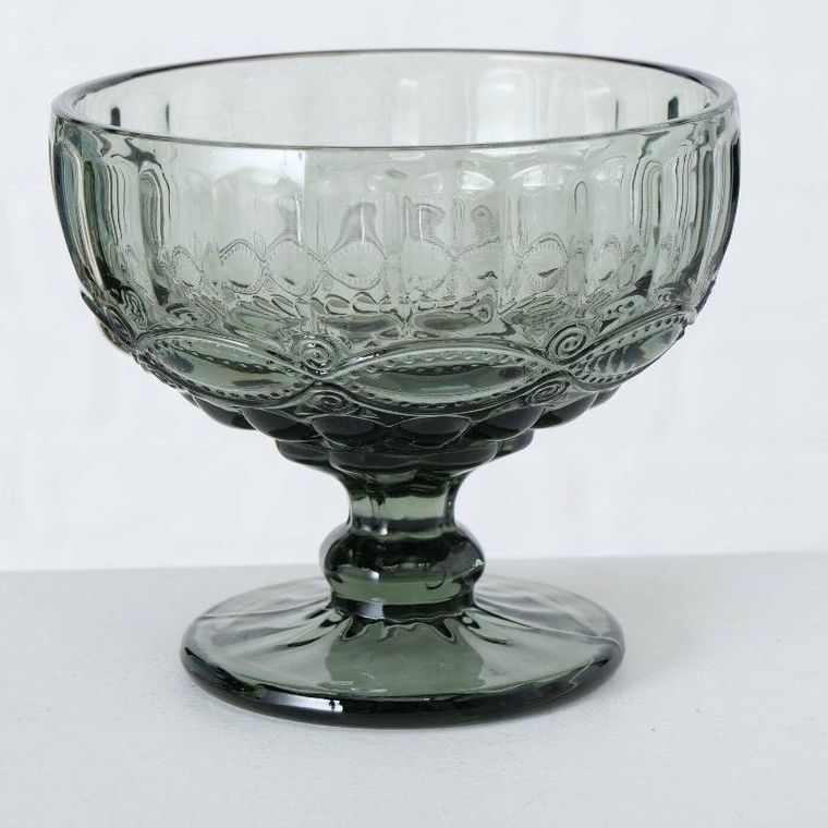 Boltze Home, pucharek do deserów i lodów, zielone szkło, Ø 12 cm