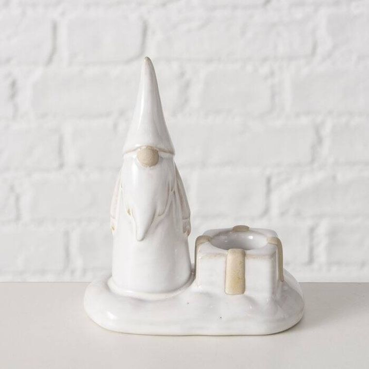Boltze Home, Slavko, świecznik z gnomem na pojedynczą świecę, 11 cm