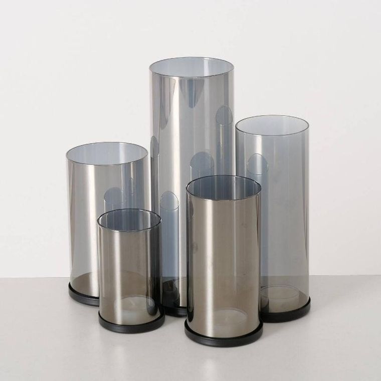 Boltze Home, srebrne świeczniki, metalowe, 4 szt.