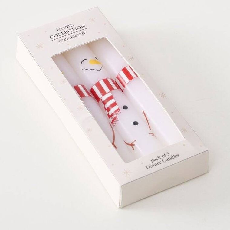 Boltze Home, świece stołowe z motywem świątecznym, 16 cm, 3 szt.