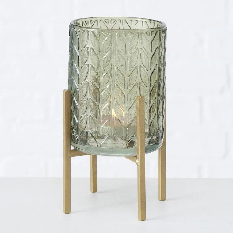 Boltze Home, świecznik na tealighty, Bolito, zielone szkło, Ø 8 cm