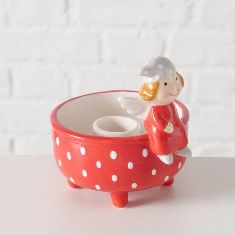 Boltze Home, świecznik z aniołkiem na pojedynczą świecę, Malena