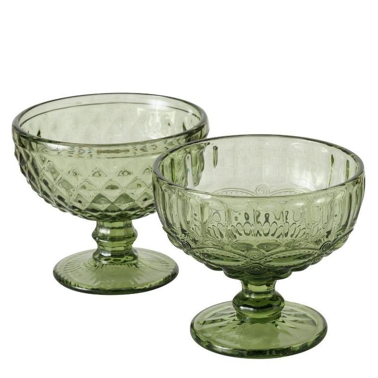 Boltze Home, szklany puchar do lodów, zielony, 250 ml