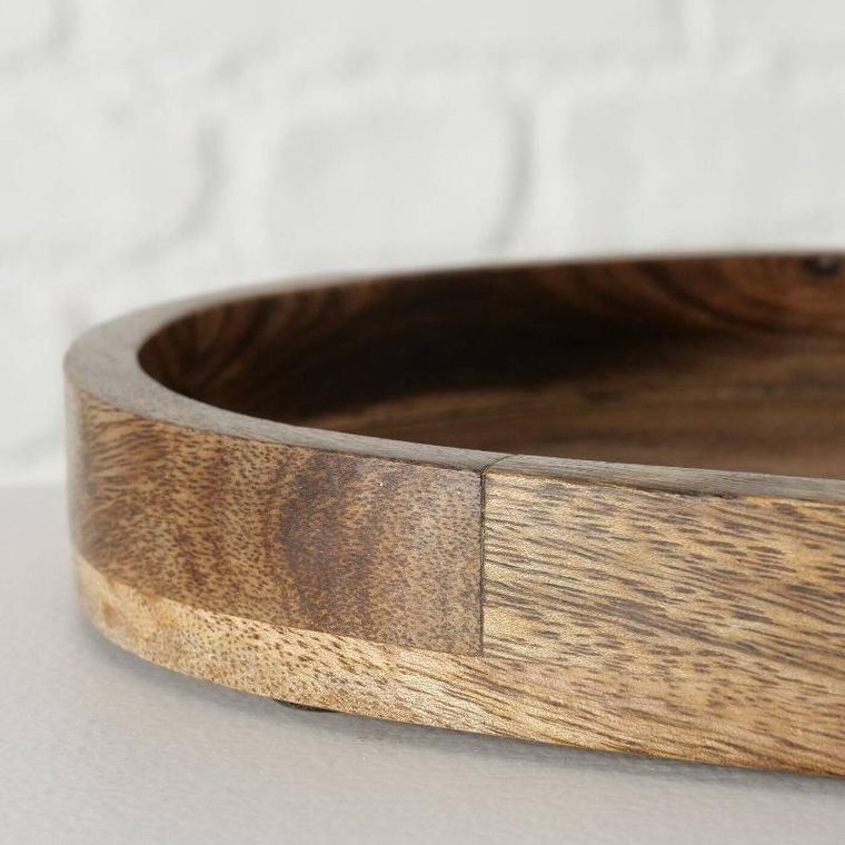 Boltze Home, tace dekoracyjne, Ovolio, z drewna mango, 2 szt.