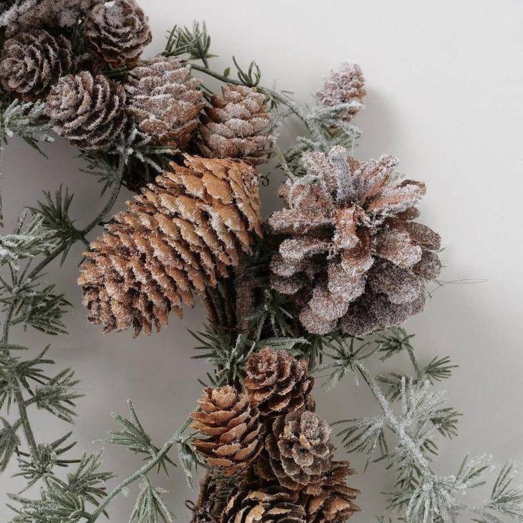 Boltze Home, Tannenzapf, ręcznie wykonany wieniec z szyszkami, średnica 32 cm