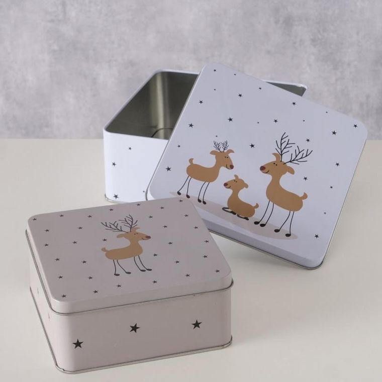 Boltze Home, Timba, puszka na ciastka, metal, 2 szt