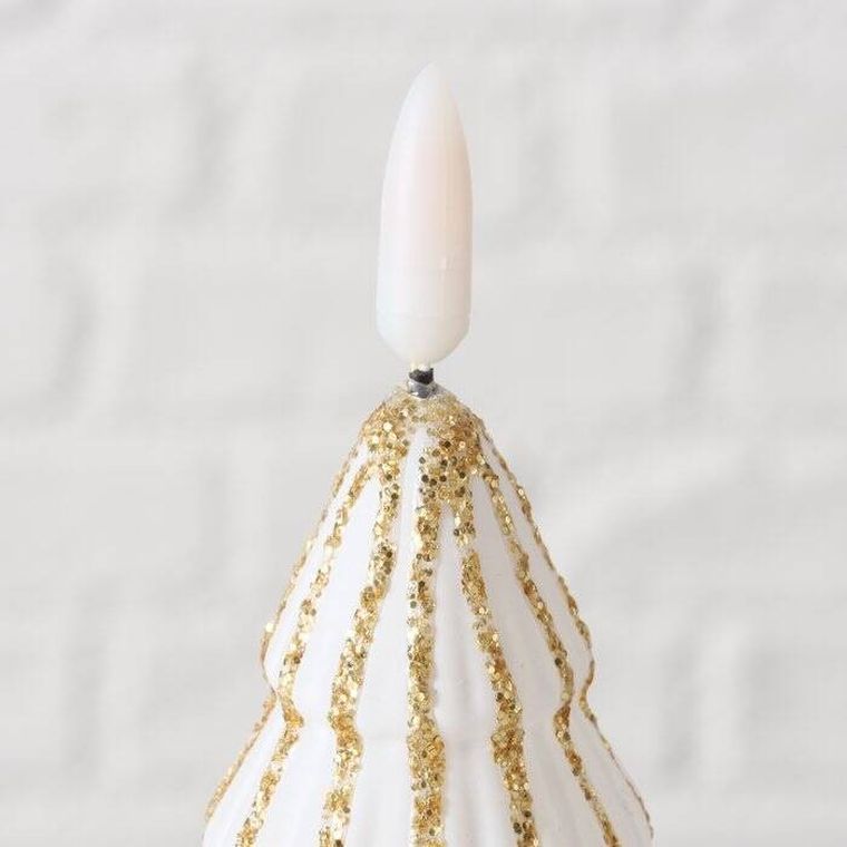 Boltze Home, Toris, świeca w kształcie choinki ze sztucznym płomieniem, 12 cm