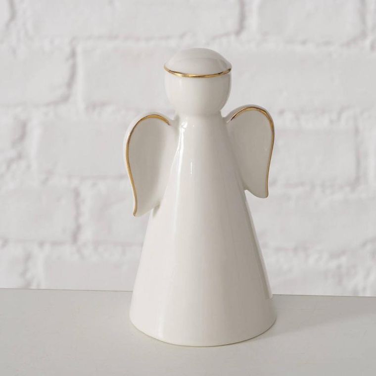 Boltze Home, Veliden, figurki porcelanowe białe, aniołki, 2 szt.