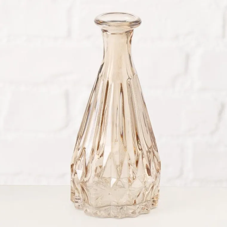 Boltze Home, zestaw szklanych dekoracji, Cherin, świeczniki i wazon