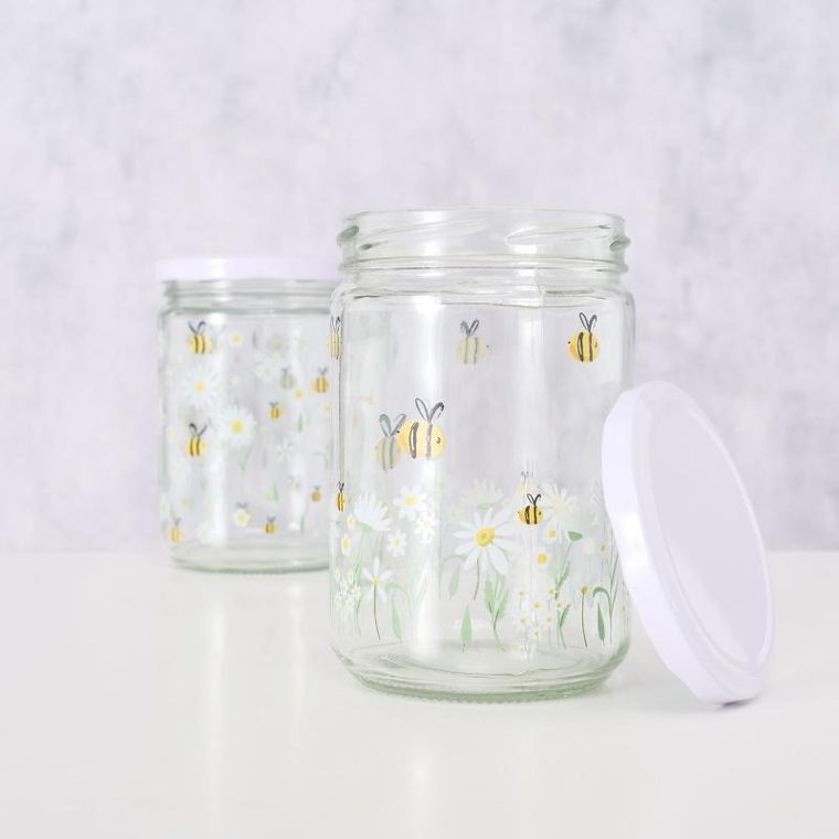 Boltze, Honey, zakręcane słoiki do przechowywania, 500 ml, 2 szt.