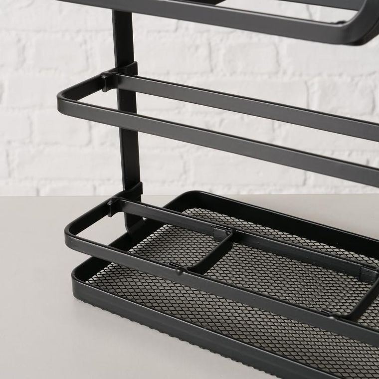 Boltze, metalowa półka z haczykami, Agneta, 43.5-28.5 cm