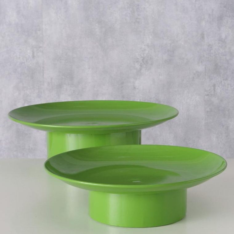 Boltze, patery metalowe na nóżce, Plana, 2 szt. ø 32.5-28 cm