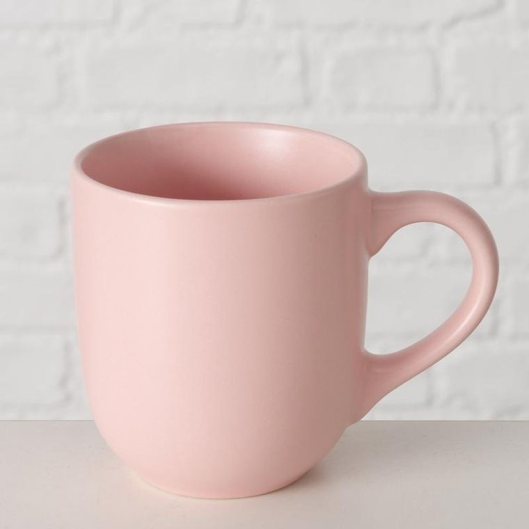 Boltze, różowy ceramiczny kubek, pastell, 300 ml