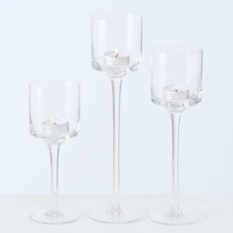 Boltze selected, szklane świeczniki, trzy wysokości, Arosa