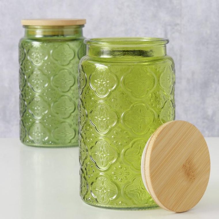 Boltze, słoik z bambusowym wieczkiem, Imola, 1000 ml