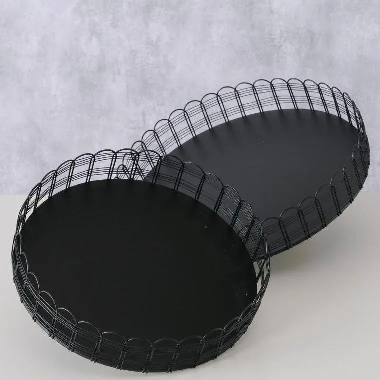 Boltze, Weiry, metalowe tace, średnica 25-31 cm, 2 szt.