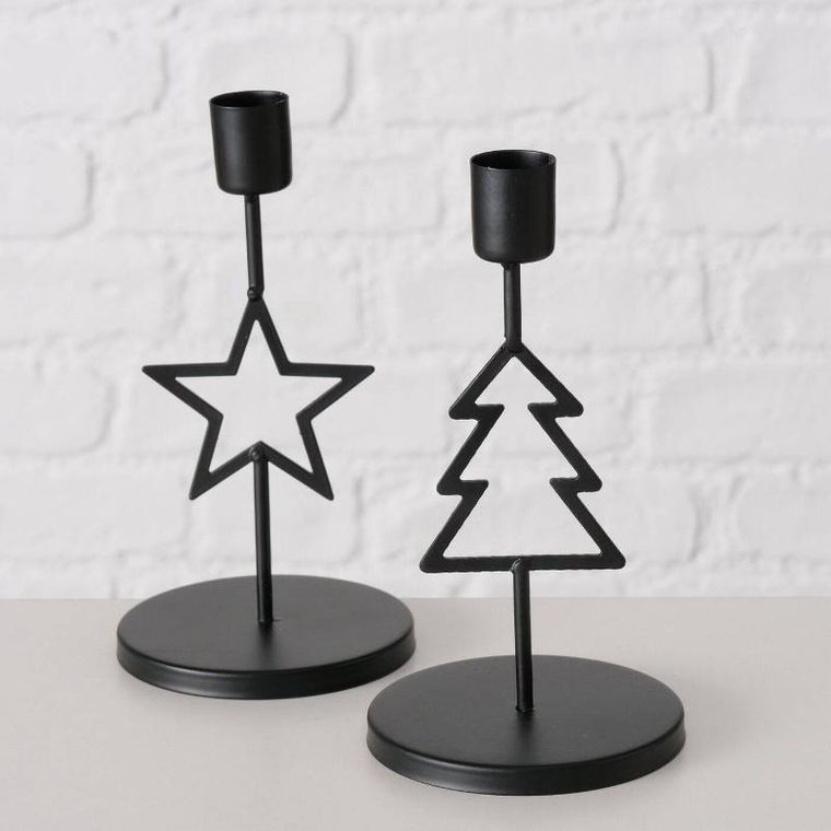 Boltze Xmas, Norga, metalowy świecznik na pojedynczą świecę, 17 cm