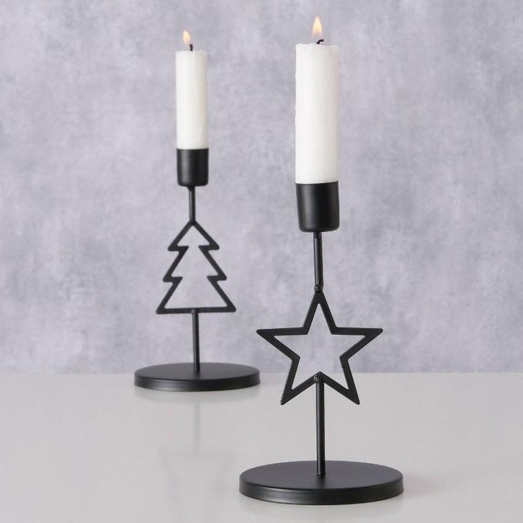 Boltze Xmas, Norga, metalowy świecznik na pojedynczą świecę, 17 cm