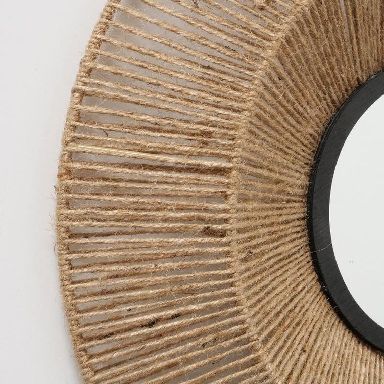 Boltze, Zaika, dekoracyjne lustro w jutowej ramie, 50 cm