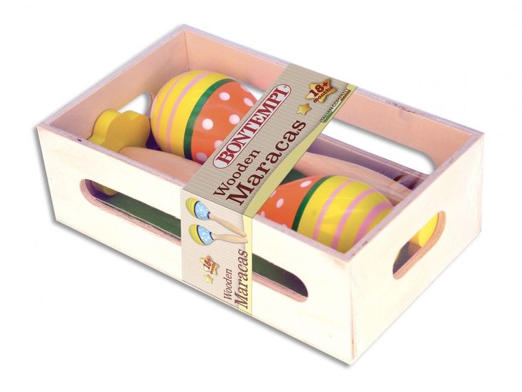 Bontempi Play, grzechotki, drewniane, kolorowe, 2 szt.