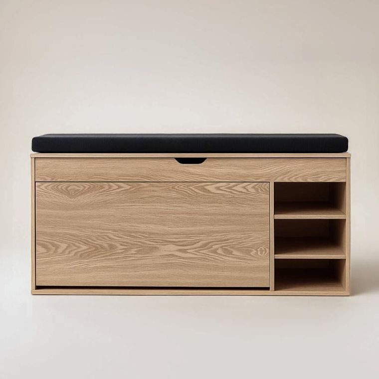 Boximo, Gradia, szafka na buty z siedziskiem i wysuwanymi półkami, 100-34-50 cm