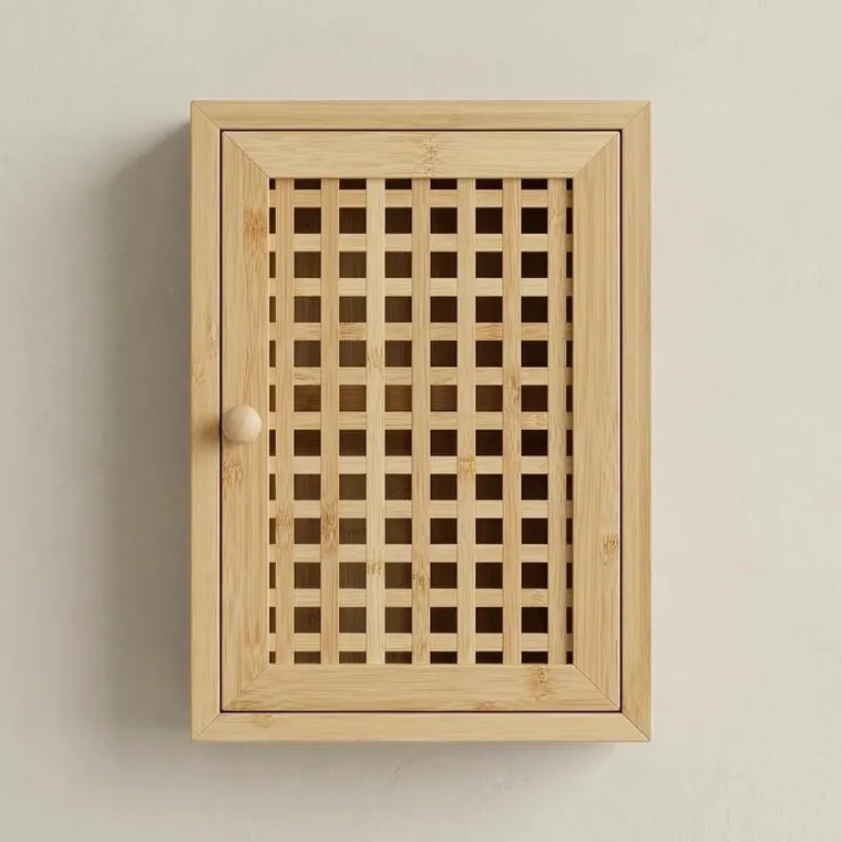 Boximo, Kizu, wisząca szafka na klucze, bambusowa, 19-27-6 cm