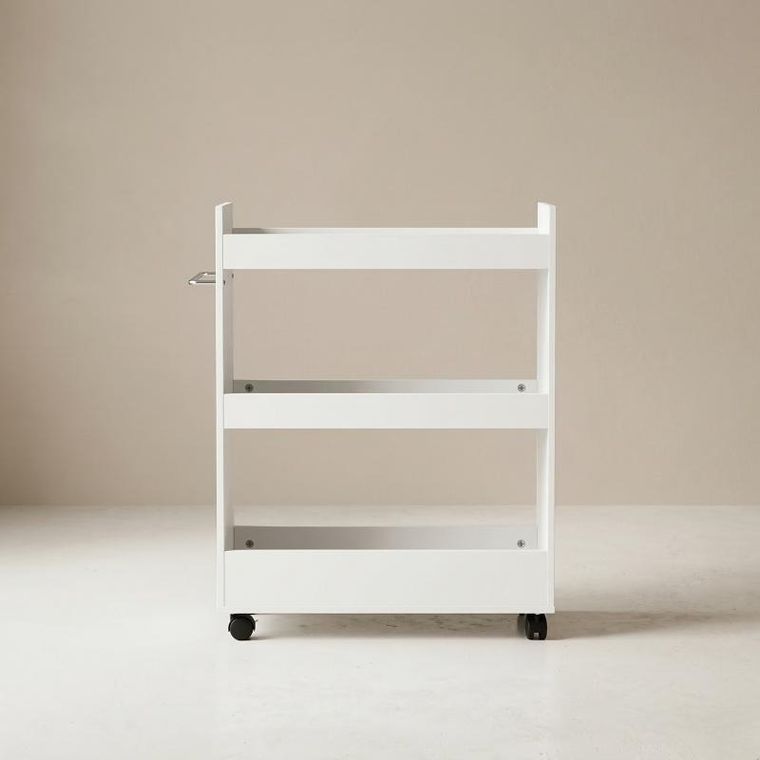 Boximo, Movo, wąski regał kuchenny na kółkach, trzy półki, 60-79-22 cm