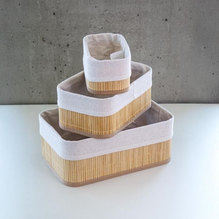 Boximo, Vinno, zestaw bambusowych koszyków do przechowywania