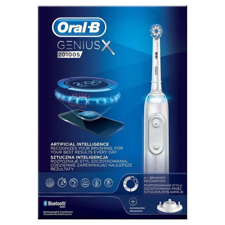 Braun, Oral-B, Genius X 20100S, szczoteczka elektryczna z Bluetooth, white