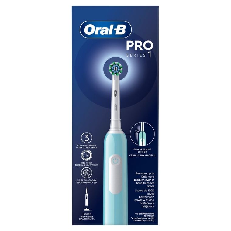Braun, Oral-B, Pro1, szczoteczka elektryczna, CrossAction, Caribbean Blue