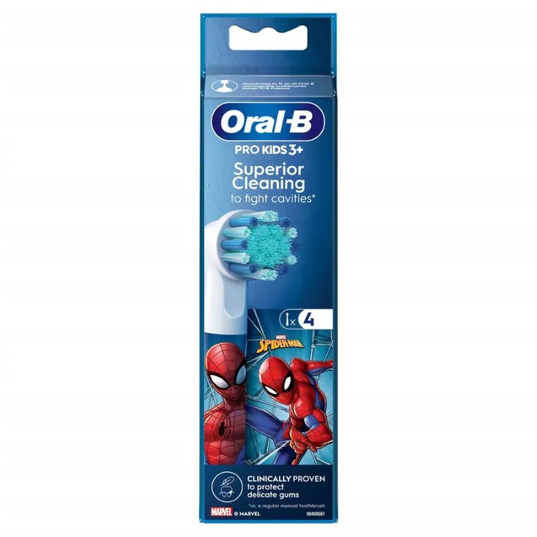 Braun, Oral-B, Spider-Man, EB-10 Stages Power, końcówki do szczoteczki dla dzieci, 4 szt.