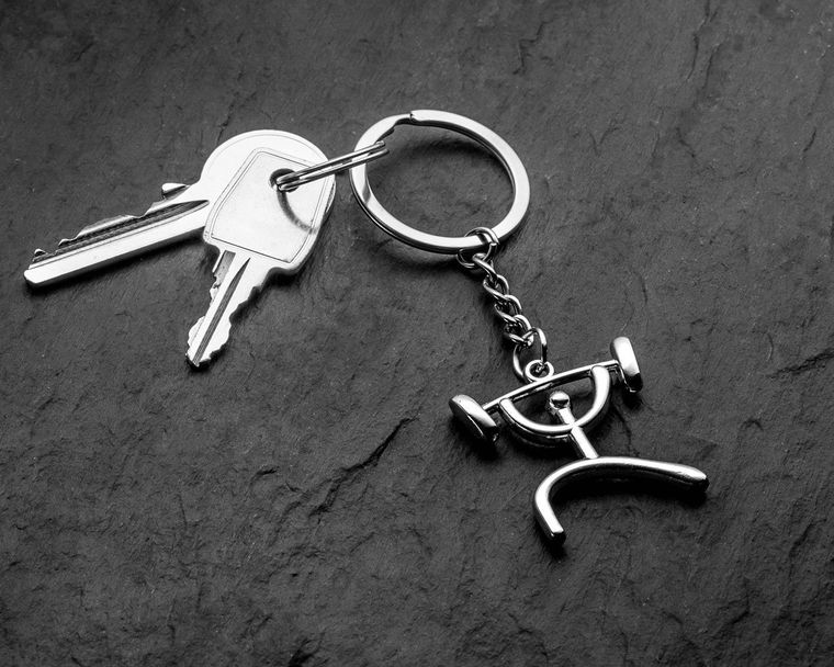 Brelok sportowca, Podnoszenie ciężarów, srebrny