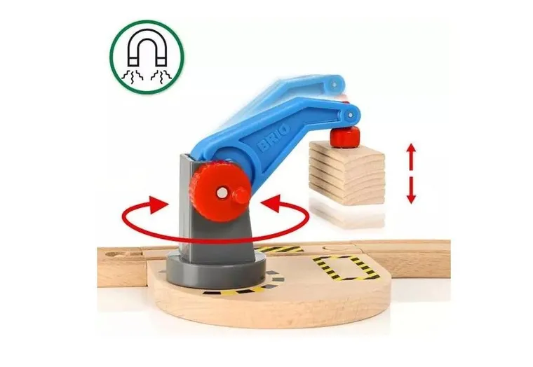 Brio, kolejka drewniana z dźwigiem, zestaw startowy